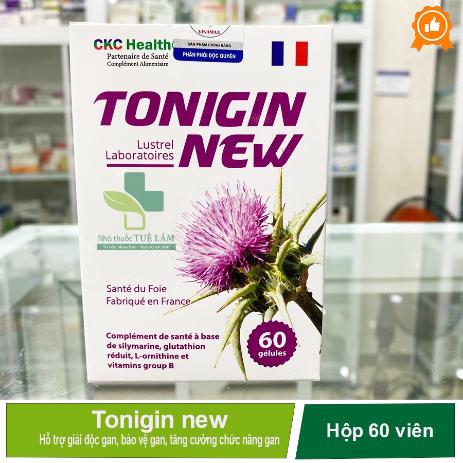 Viên uống Tonigin New (chính hãng) pháp hộp 60 viên hỗ trợ giải độc gan, bảo vệ gan và tăng cường chức năng gan