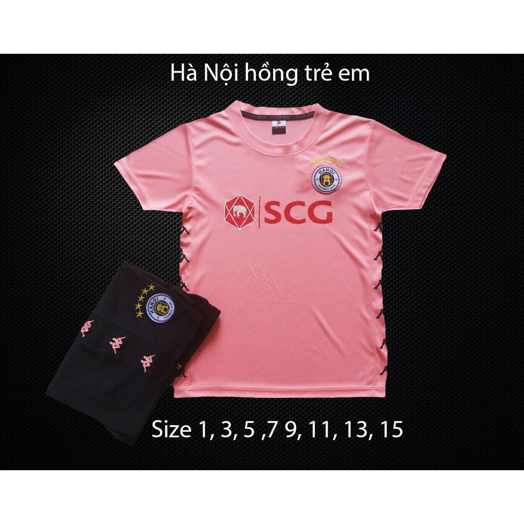 Bọ Bộ quần áo nam đá banh trẻ em HÀ NỘI FC  hồng 2020 - Chất lượng