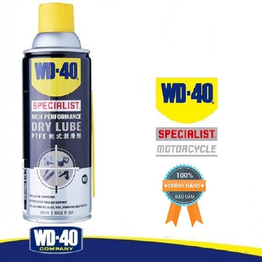 [ TIỆN ÍCH] Chai mỡ bò khô, tác dụng cao WD-40 Specialist High Performance Dry Lube (360ml)
