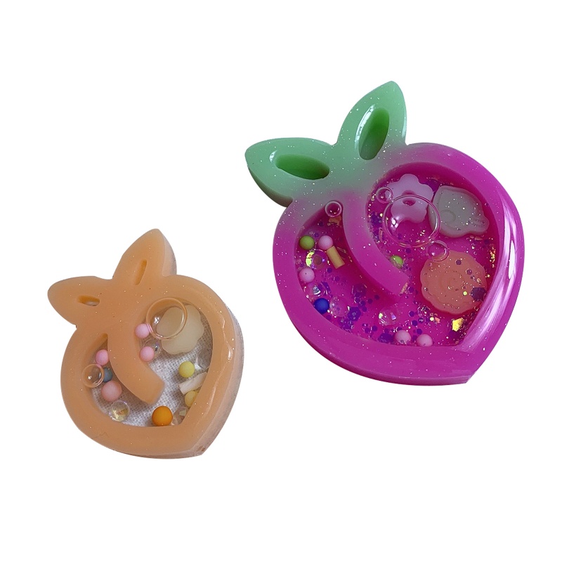 Sa Khuôn Làm Đồ Trang Sức Hình Quả Đào Bằng Nhựa Resin Dễ Thương DIY