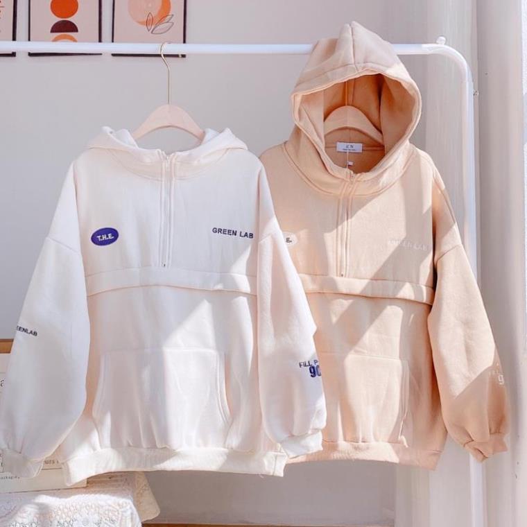 HOODIE khoá nửa chữ lưng