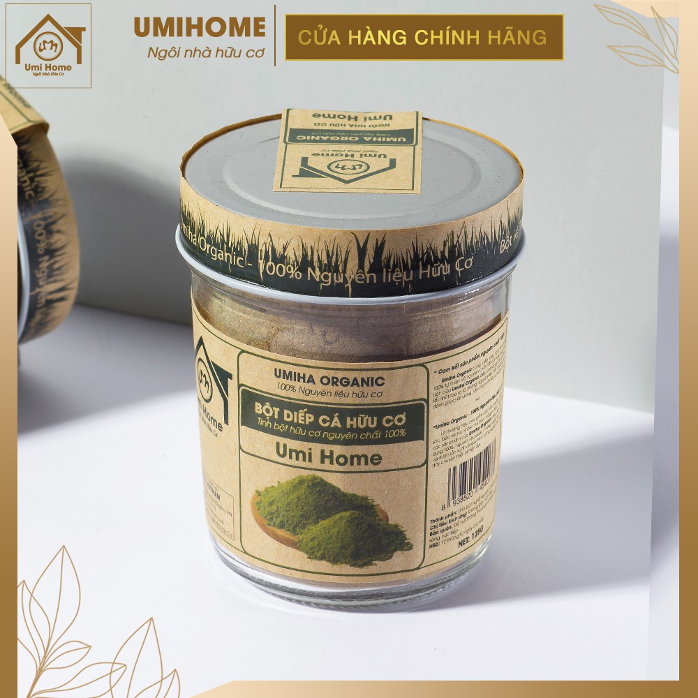 Bột Trà Xanh đắp mặt nạ hữu cơ UMIHOME 135g nguyên chất - Giúp trắng da, sạch mụn thâm, ngừa lão hóa, mờ nếp nhăn