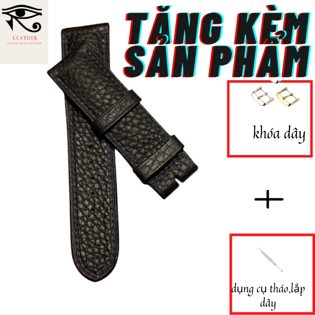 dây đồng hồ nam da bò handmade togo cao cấp