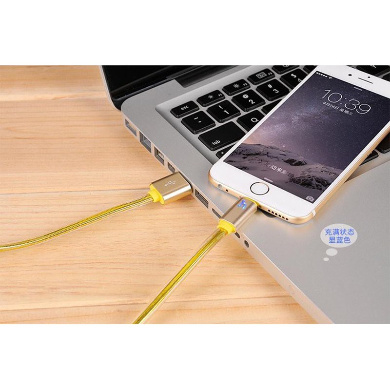 Dây cáp sạc iPhone dài 1,2m có đèn led báo hiệu UPL 12 Bảo hành 03 tháng 1 đổi 1