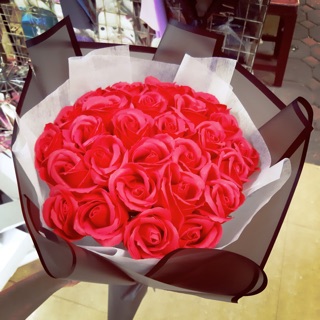 BÓ HOA SÁP 30 BÔNG SIÊU ĐẸP TẶNG KÈM THIỆP (ảnh thật)