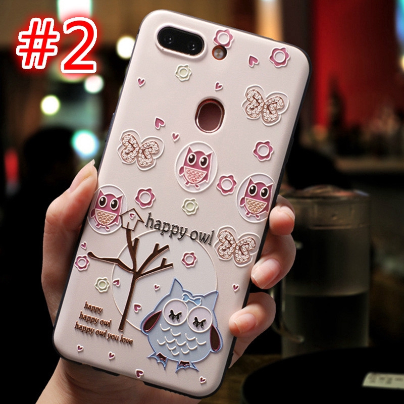 Blue Elephant Pink Owl Embossed Phone Case Samsung Galaxy A04S A04 A04e A13 A23 A33 A53 5G A01 Core A21S A10 M10 A10S A20 A30 A20S A50 A30S A50S A70 A51 A71 A31 A11 M11 A7 A6 A8 Plus 2018