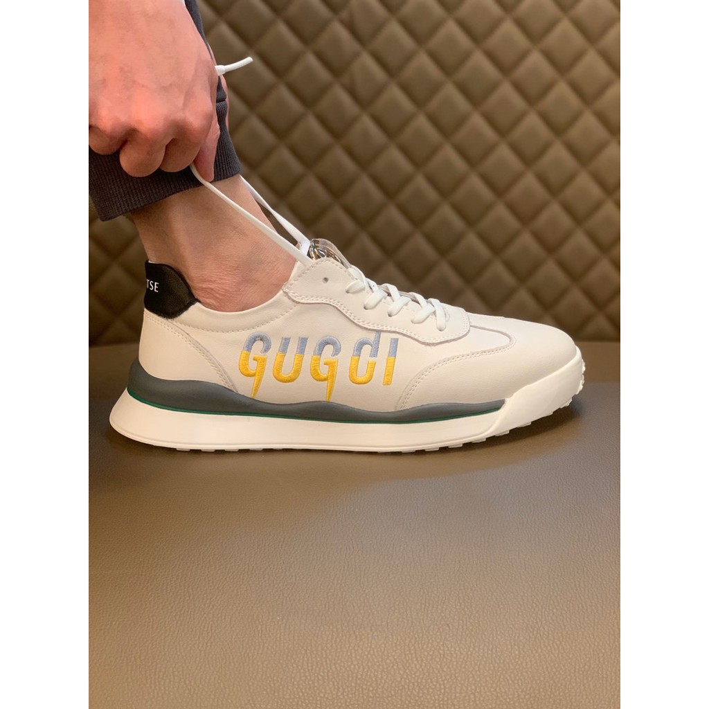 Giày thể thao nam da thật GUCCI GG GC thiết kế trẻ trung, năng động, họa tiết bằng tên thương hiệu cách điệu ấn tượng