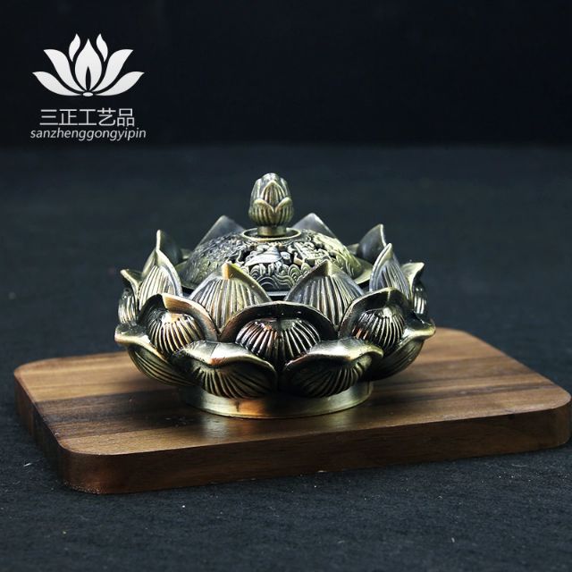 Lư xông trầm hoa sen size lớn tặng kèm hồ lô & 2 vòng khoanh trầm | BigBuy360 - bigbuy360.vn