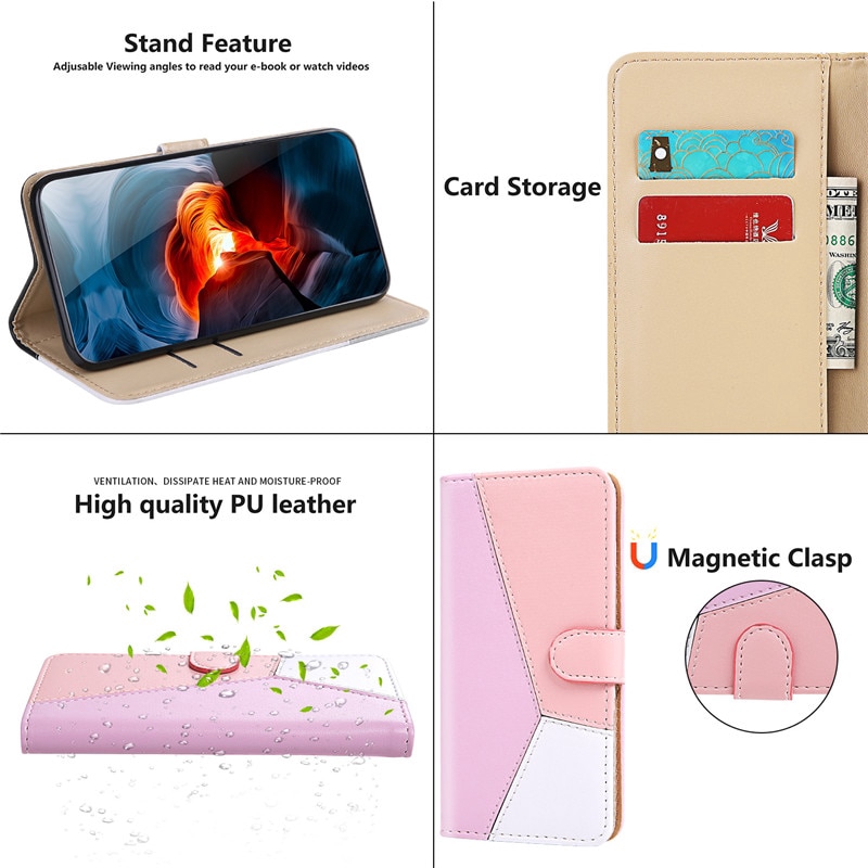 Fashion Colors Leather Flip Cover For Samsung Galaxy S10 Plus S 10 10Plus S9 S8 Note10 Plus S7 A6 Plus A7 2018 A70 A50s A30 Case