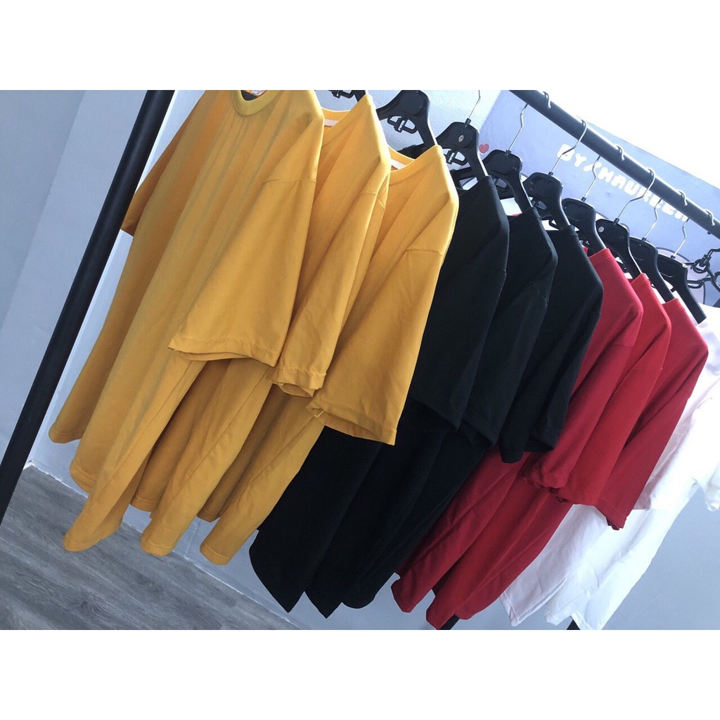 Áo thun trơn UNISEX nam nữ TAY LỠ CỰC RẺ