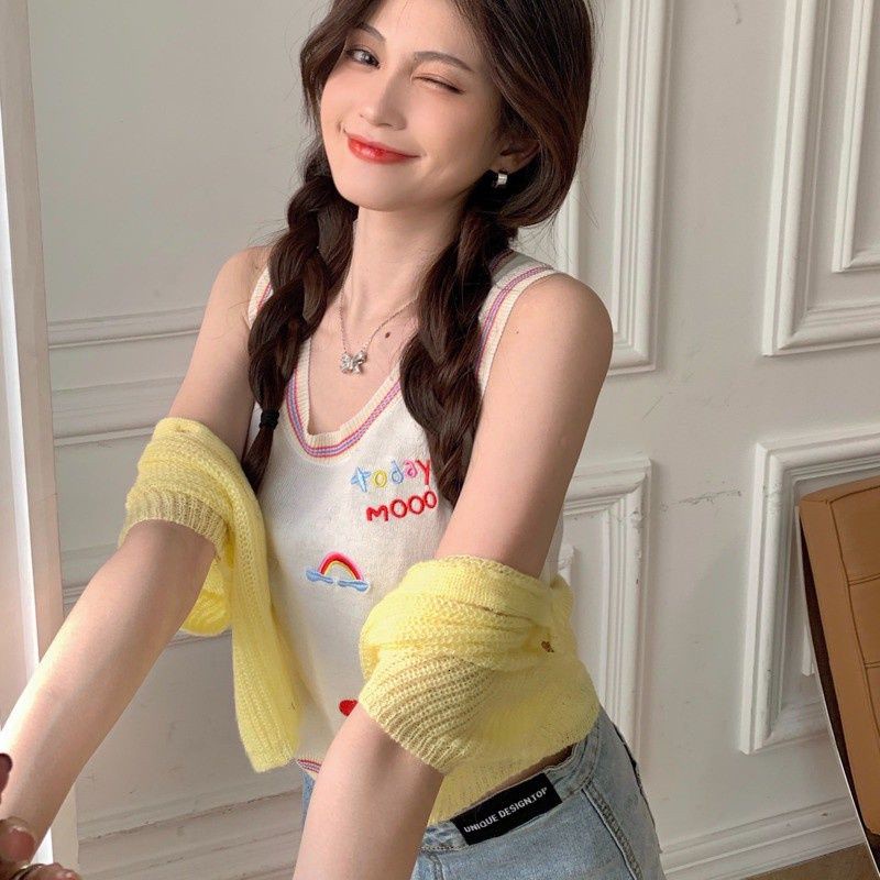 Áo không tay màu trơn phong cách hàn quốc dễ thương cho nữ