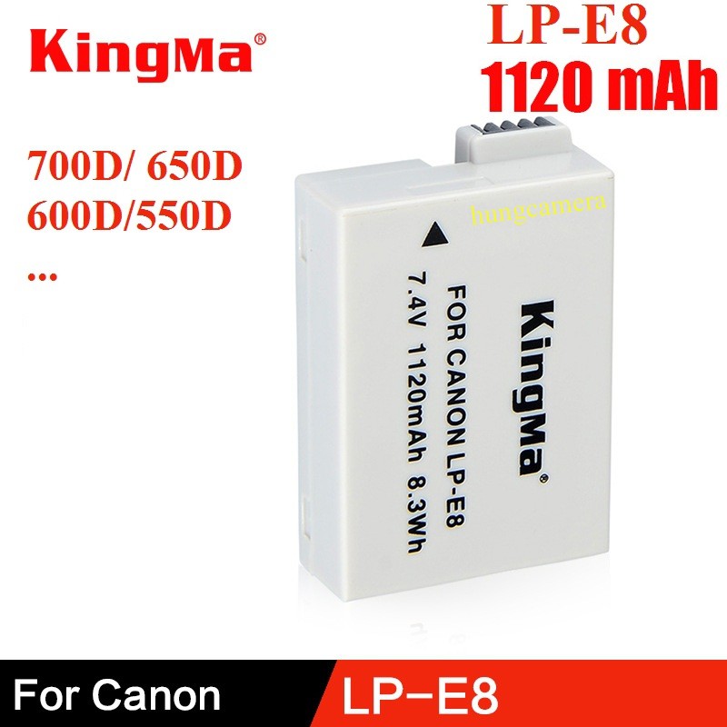 Bộ 2 pin + sạc đôi Canon LP-E8 Cho 700D,650D,600D...- Kingma chính hãng