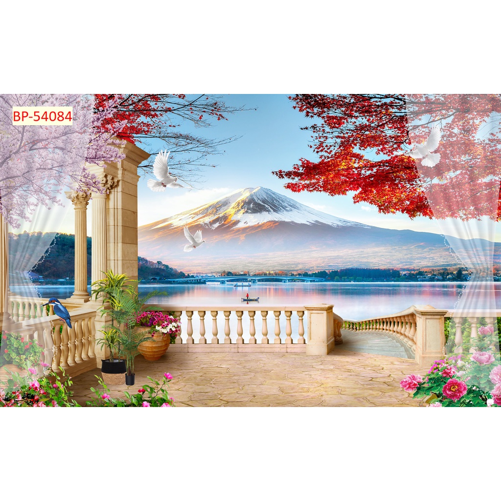 Tranh dán tường phòng khách thiên nhiên vườn hoa, độc, lạ đẹp nhất