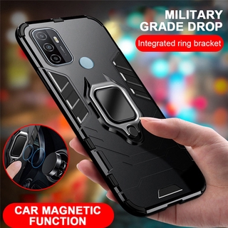 Ốp Lưng Có Khuyên Xỏ Ngón Tay Và Nam Châm Gắn Xe Ô Tô Cho Oppo Reno 5z 5 Lite Realme 8 V11 C20 Gt Neo Q3 Find X3 A55 A93 A74 F19 Pro Plus A94 4g 5g