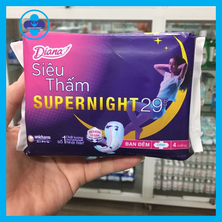 BVS Diana Siêu Thấm SUPERNIGHT 29cm - 4 miếng có cánh