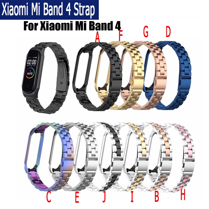 For Xiaomi Mi Band 4 Luxury Fashion Stainless Steel Wrist Strap