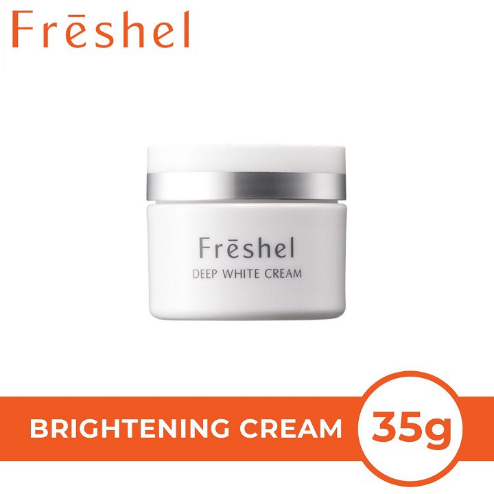 Kem dưỡng da ban đêm Kanebo Freshel Deep White Cream 35g làm sáng da, ngăn ngừa nám và tàn nhang, giúp tái tạo.