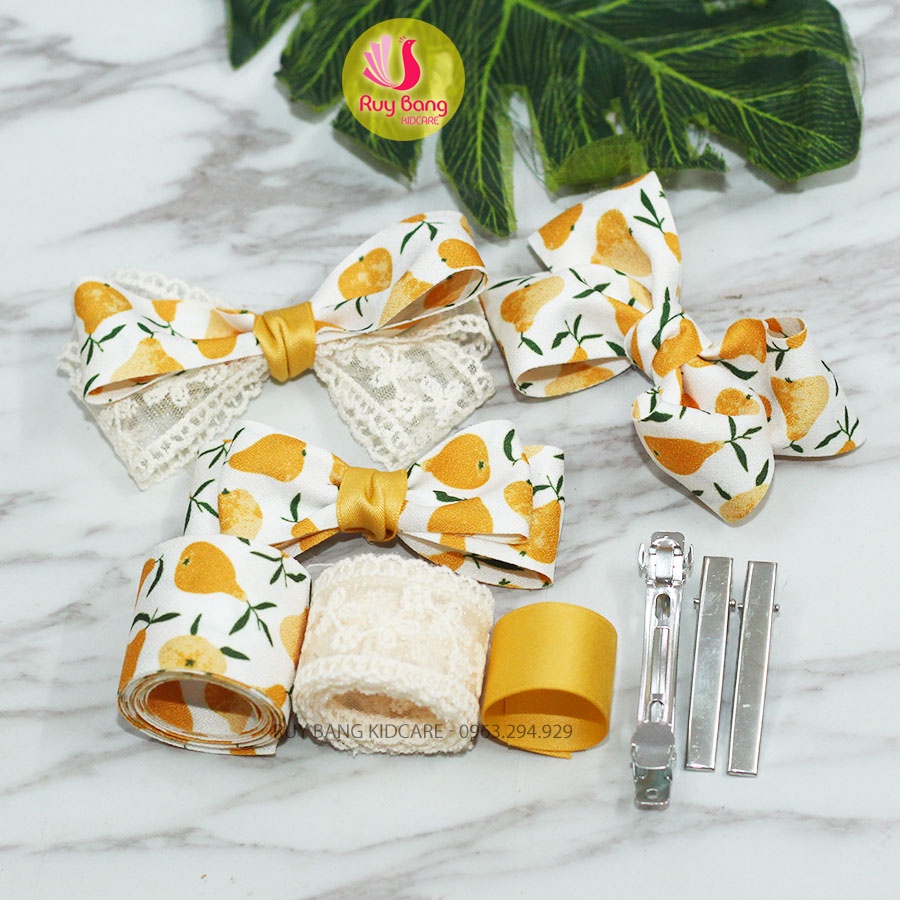 Combo nguyên liệu làm nơ kẹp tóc HQ