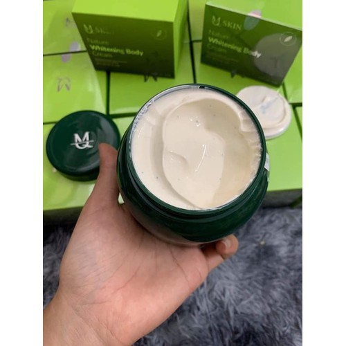 KEM BODY TINH THỂ DIỆP LỤC NATURE WHITENING BODY CREAM MQSKIN 150G HÀN QUỐC