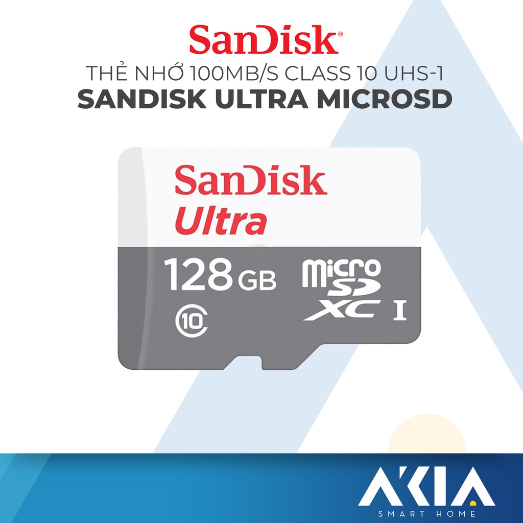 Thẻ nhớ class 10 SanDisk Ultra dung lượng 32GB/ 64GB/ 128G tốc độ cao 100mb/s, chuẩn Micro SD cho camera, điện thoại