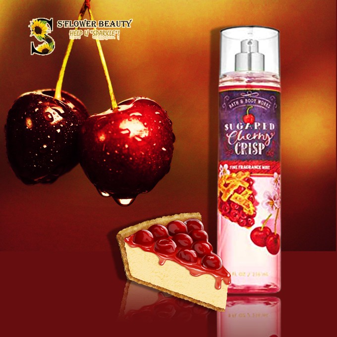 Sugared Cherry Crisp  | Bộ Sản Phẩm Gel Tắm - Dưỡng Thể - Xịt Thơm Toàn Thân Bath &amp; Body Works