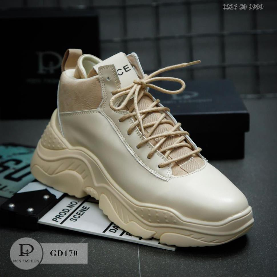 Giày Sneaker Nam - Giày Da Giày Cổ Cao 2 Màu Cao Cấp shopthoitrang -kiu87