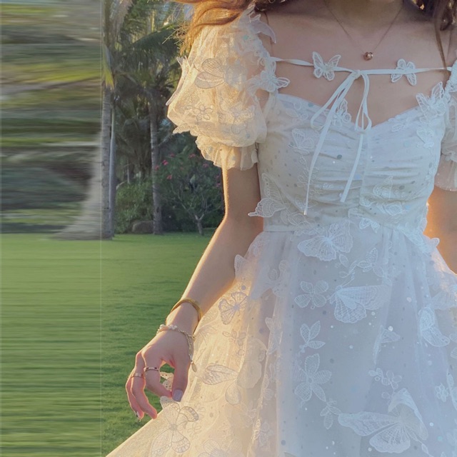 Đầm công chúa butterfly dáng ngắn buộc dây dễ thương ♡ | BigBuy360 - bigbuy360.vn