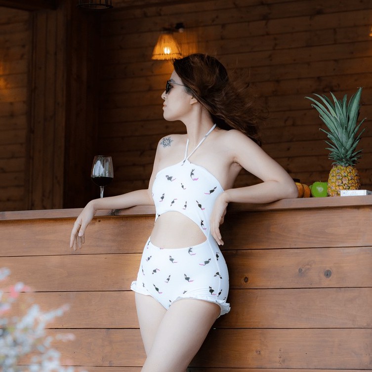 Đồ bơi 1 mảnh hàng thiết kế VIBES OP White Ket | BigBuy360 - bigbuy360.vn