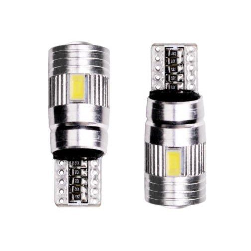 (T10-6smd-5630 thấu kính)1 bóng đèn T10 gắn demi xi nhan xe máy ô tô siếu sáng LED T10