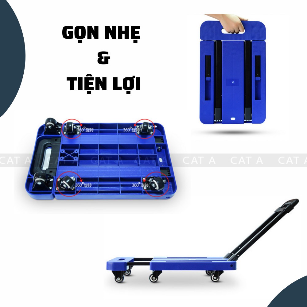 Xe Kéo 6 Bánh Gấp Gọn Siêu Tải Trọng 200kg NEW - Hàng Nhập Khẩu