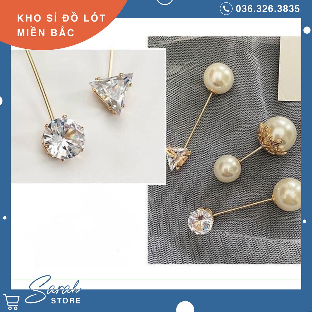 Set 7 cài áo đính đá đính ngọc siêu sang