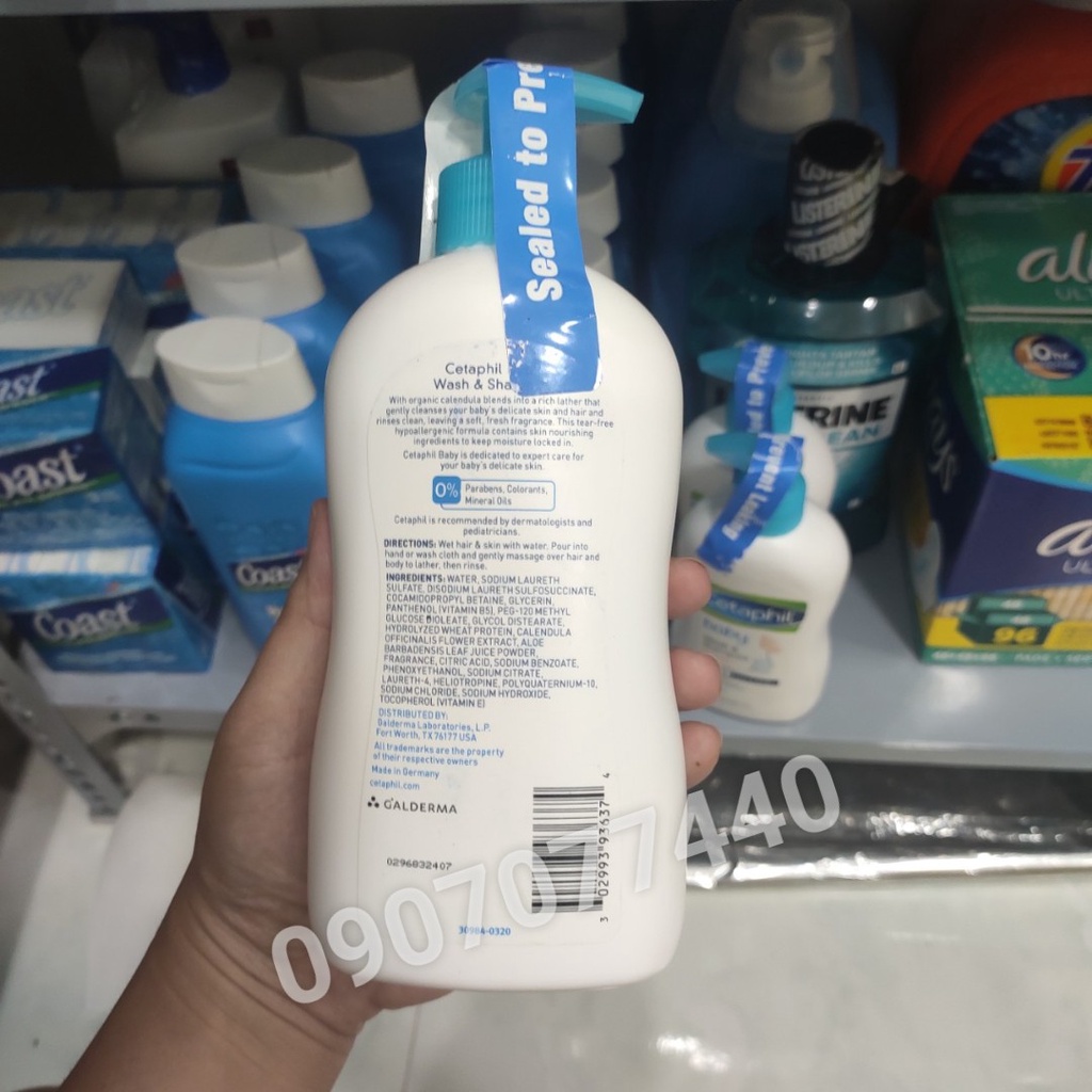 Sữa tắm gội toàn thân cho bé Cetaphil Baby Wash &amp; Shampoo 399ml - EDS Hàng Mỹ