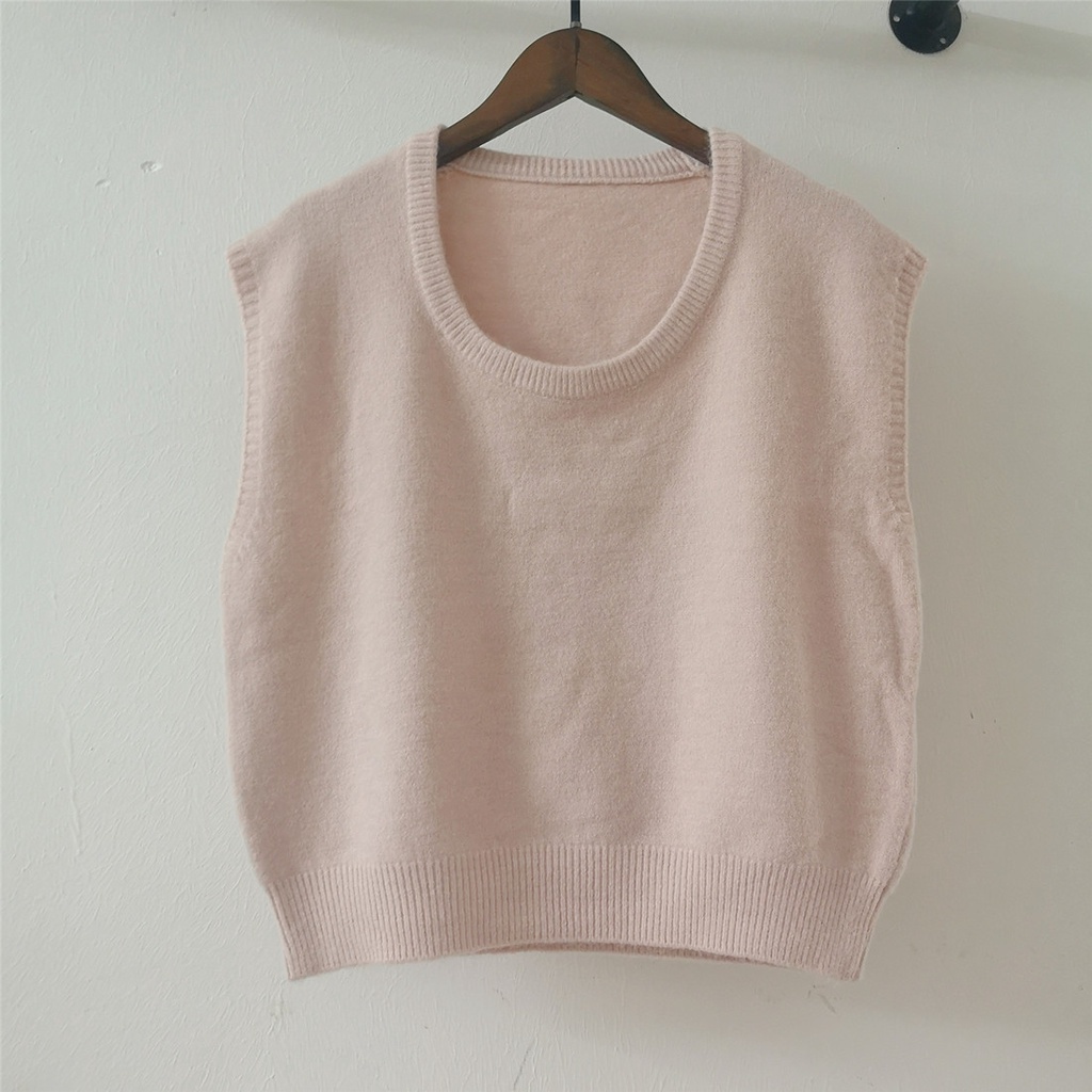 Áo len cổ chữ U màu sắc đơn giản thời trang Hàn Quốc cho nữ | BigBuy360 - bigbuy360.vn