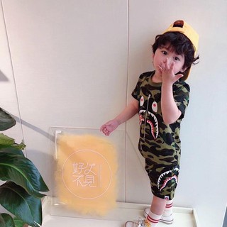 Bộ cộc tay cá mập bape chất thun lạnh Size đại