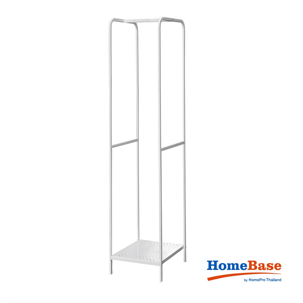 HomeBase PLIM Giá treo quần áo kèm kệ 1 tầng bằng thép COCO Thái Lan W37xH175xD45cm màu trắng