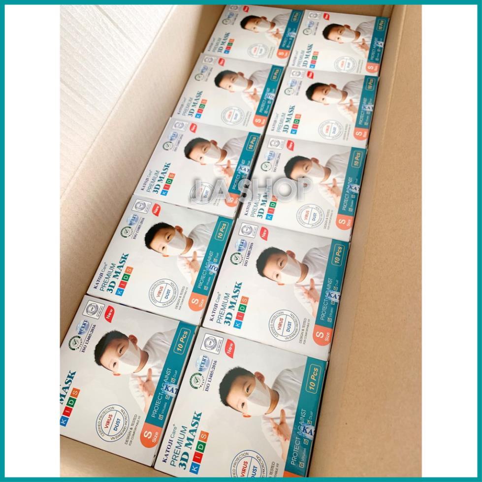 Khẩu Trang 3D [10 cái] Cho Bé 4 Lớp Kháng Khuẩn KATOJI Hàng Chính Hãng Có Giấy Chứng Nhận Đạt Tiêu Chuẩn [SALE SẬP SÀN]
