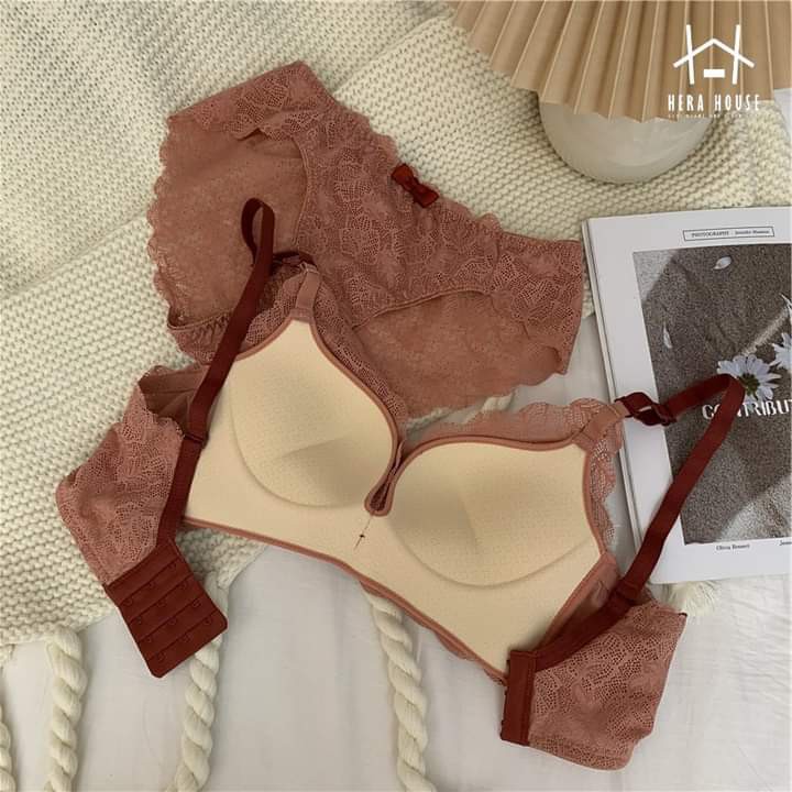 Set nội y ren cao cấp Hoàng Underwear, bộ đồ lót mút mỏng ren nơ không gọng - 133 | BigBuy360 - bigbuy360.vn