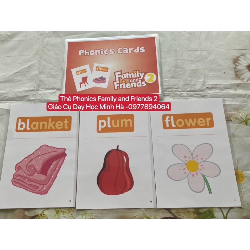 Flashcards  Phonics Family  and Friends Level Starter -1-2-3-4 phiên bản 1st ép plastics  bền đẹp