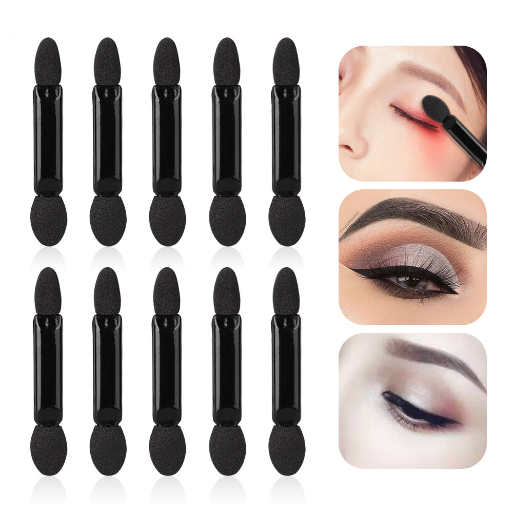 10pcs One Time Double-Head Sponge Eye Shadow Eyeliner Brush Applicator Beauty Makeup Toolsol