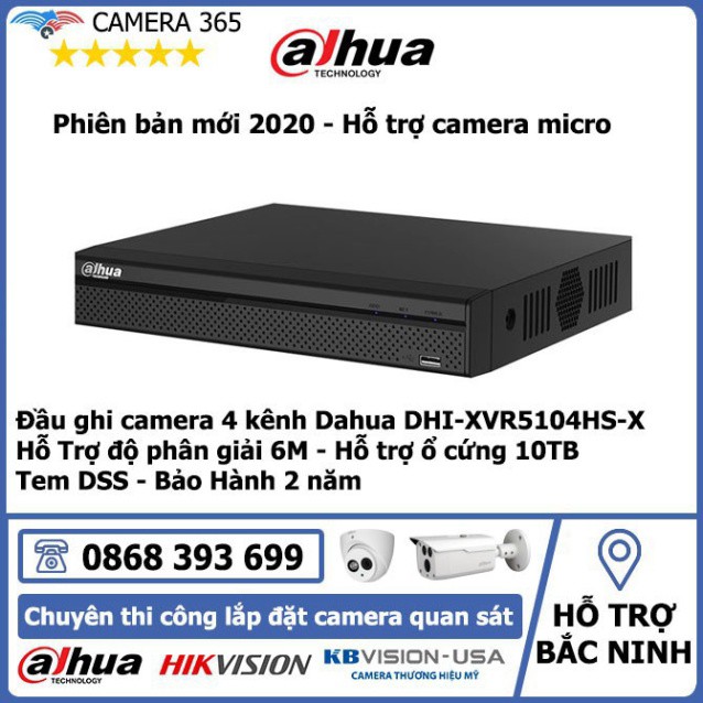 y9 NJI Đầu Ghi Hình Dahua 5104hs XVR5104 XVR5104HS X1 - Tem DSS BH 24 Tháng 4 y9