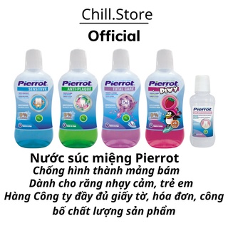 Nước súc miệng pierrot 500ml cho răng nhạy cảm, trẻ em, chống hình thành mảng bám, bảo vệ toàn diện cho răng