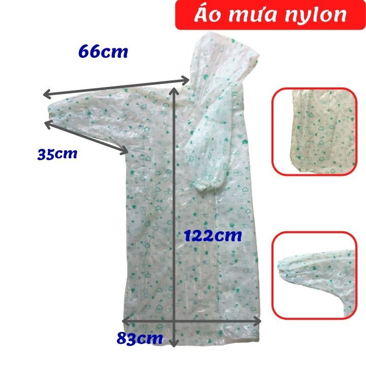 Áo Mưa Nylon Loại 1 Dày Đẹp- tiện lợi (1 gói)- Tomchuakids