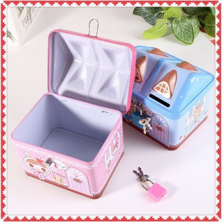 Két sắt hình ngôi nhà , hình thú, hình hôp, động vật các loại đựng tiền tiết kiệm có khóa