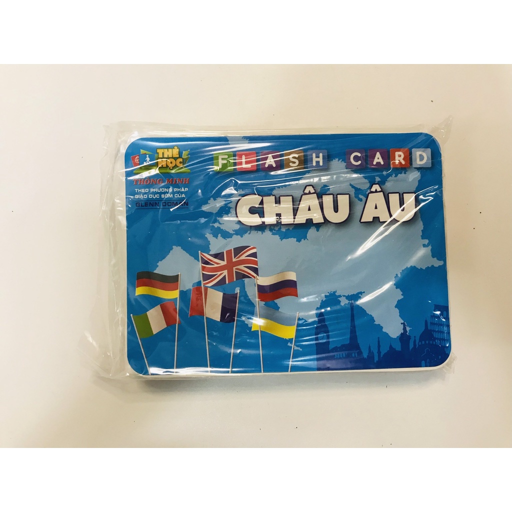 Bộ Thẻ học thông minh - Flash Card QUỐC KỲ CÁC QUỐC GIA TRÊN THẾ GIỚI - 5 Châu lục - 180 Thẻ (song ngữ Anh - Việt)