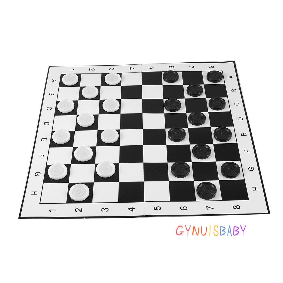 Plastic Checkers/Draughts Folding Chessboard International Chess Set Game Toy