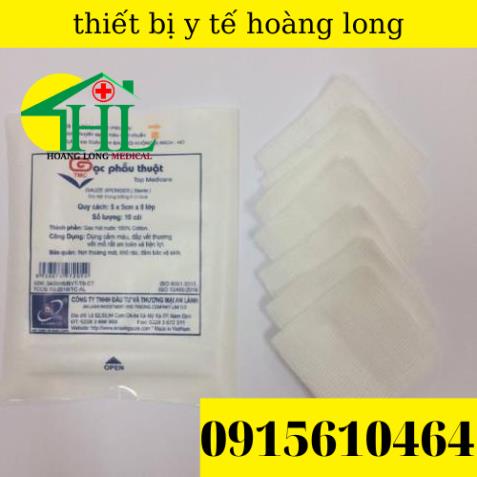 túi 50 gói gạc phẫu thuật tiệt trùng AN LÀNH 10 x10 x8 lớp
