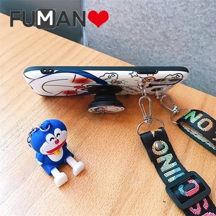 Ốp Lưng In Hình Doraemon Có Dây Đeo Xinh Xắn Cho Oppo A92S A9 A5 A31 A83 A1 A59 A57 A39