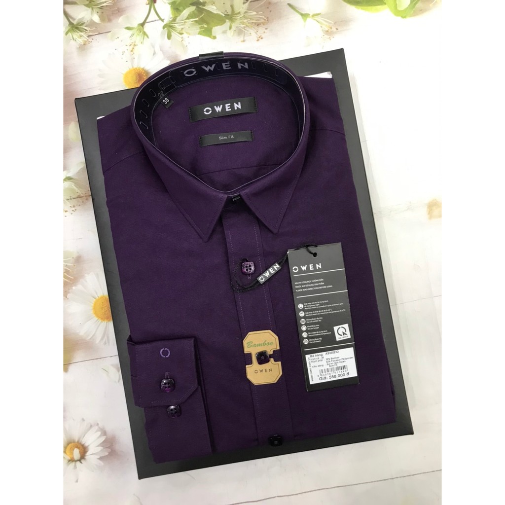 ÁO SƠ MI DÀI TAY NAM OWEN MỚI AS80823 - FREE SHIP - KIỂU DÁNG TRẺ TRUNG FORM CÔNG SỞ