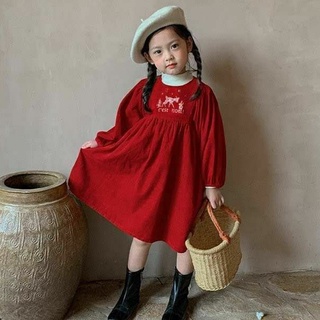 Váy nhung tăm họa tiết noel cho bé _ kèm ảnh thật