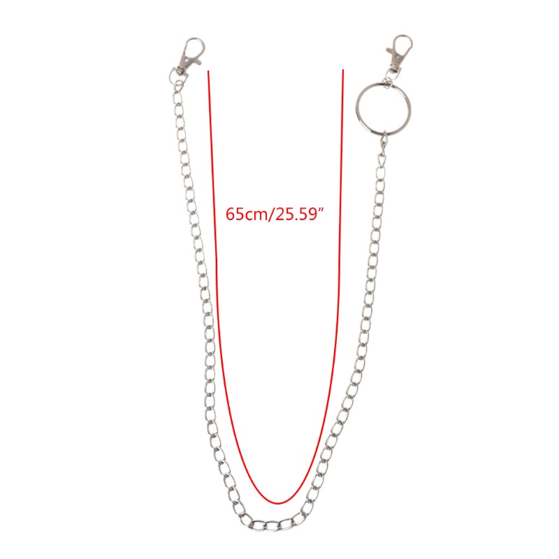 Dây chuỗi xích dài bằng kim loại có kẹp gắn ví/ quần jean sành điệu phong cách hip hop cho nam